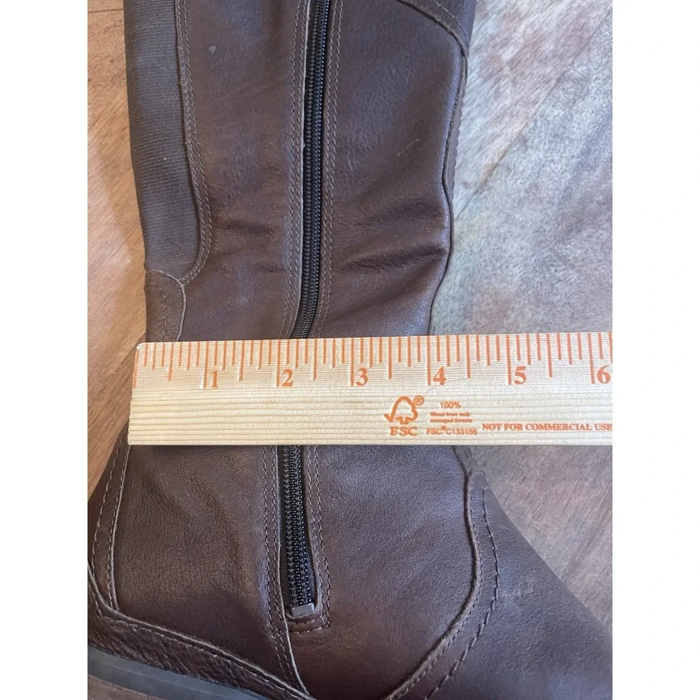 Rockport Hydro-Shield Waterproof Tall Brown Leather Boots Womens 7 Wide